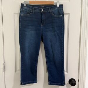 Curve Appeal Capri Jeans Womens 12/31 Blue Stretch Casual Summer Minimalist